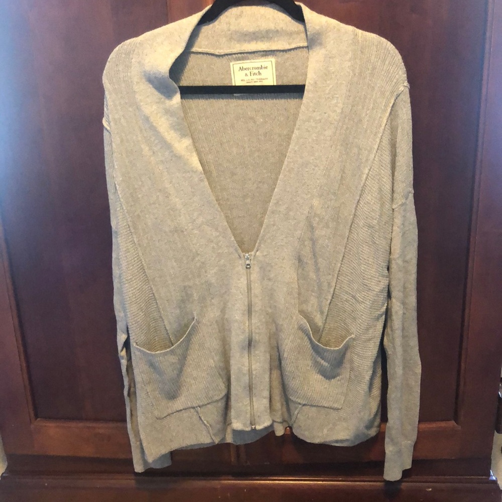 Grey Abercrombie and Fitch cardigan sweater